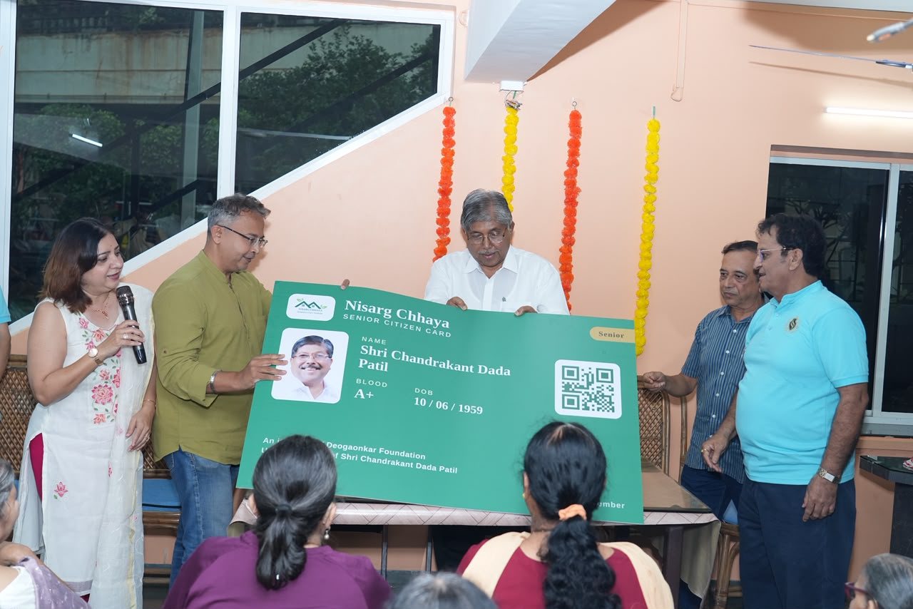 The Nisarg Chhaya Senior Citizen Card being unveiled at the opening